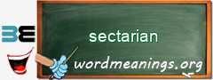 WordMeaning blackboard for sectarian